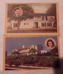 LOT OF 2 VTG MOVIE STAR POSTCARDS CLARK GABLE & JANE WITHERS CALIFORNIA - Picture 1 of 4