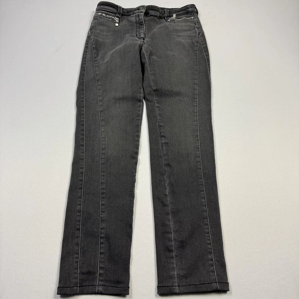 Jeans Armani para mujer 29 gris carbón elástico pierna recta bolsillos con cremallera Foto 1 de 4