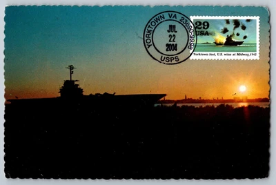 #2697g WWII Yorktown Lost, US Wins and Midway Maxi Card - Image 1 of 2