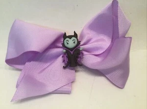 Disney Maleficent Hair Bow Clip Bling LRG 5” Purple Villain Barrette Pony Tail - Picture 1 of 4
