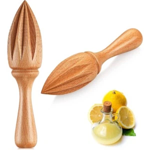 2 Pcs Wooden Citrus Reamer Lemon Hand Juicer Beech Wood Handheld Citrus Juicer - Picture 1 of 6