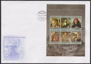 MICRONESIA Sc #891a-f FDC FOGLIO di 6 DIFF DIPINTI di BOTICELLI - Foto 1 di 1