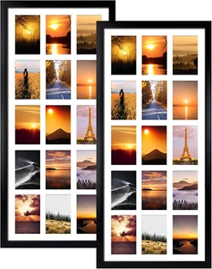 4X6 Collage Picture Frames with 15 Openings, 2 Pack Black Multi Photo Frames Dis - Picture 1 of 8