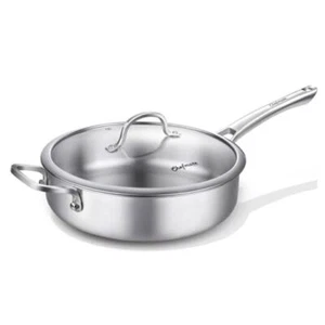 Saute Pan,5 Quart Saute pan,Stainless Steel Cookware,Stainless Steel - Picture 1 of 7
