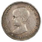 Spain 5 Pesetas 1891 Alphonse XIII Silver Madrid - KM.689 - Coin Spanish