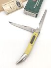 Case 00120 Fishing Knife with yellow handles 320094F folding pocket knife & box