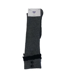 CHILDRENS PLACE Girls Gray Knee Socks W Ruffle & Button NWT - Picture 1 of 7