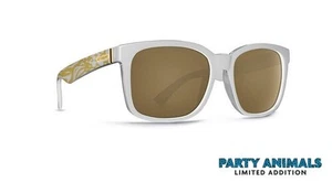 VON ZIPPER HOWL SUNGLASSES | PARTY ANIMAL WHITE W/ GOLD GLO LENS | SMRF7HOW-PYW - Picture 1 of 5