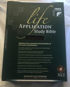 NLT Life Application Study Bible: Black, Bond Leather, Indexed - Picture 1 of 9