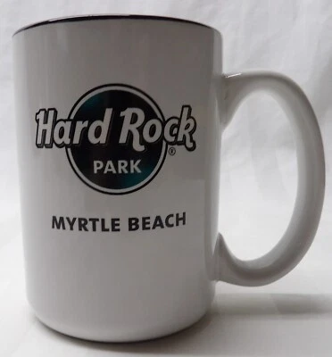 Hard Rock Park Myrtle Beach 4 1/2" White/Black/Aqua Coffee Mug/Cup - Image 1 of 4