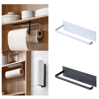 Paper Towel Holder Hanger Rack Kitchen Shelf Organizer Under Cabinet Roll - Image 1 of 4