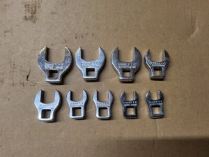 NOS VINTAGE JAPAN TOOL 9pc METRIC 3/8” DRIVE CROWFOOT WRENCH SET  NEW - Picture 1 of 5