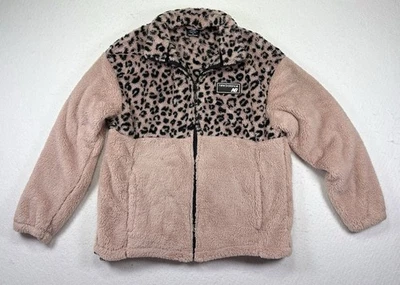 Chaqueta para mujer New Balance mediana polar Sherpa rosa malva leopardo activa Foto 1 de 4