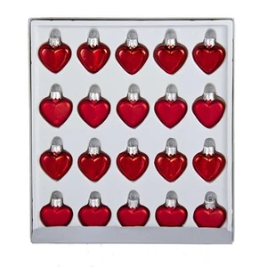 Petite Treasures Red Heart Glass Ornaments 20 Piece Set C1947 New - Imagen 1 de 6