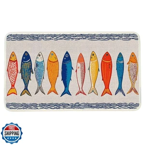 Worltoldb Fish Door Mat Indoor Outdoor Entrance Floor Mats Non-Sl - Picture 1 of 5
