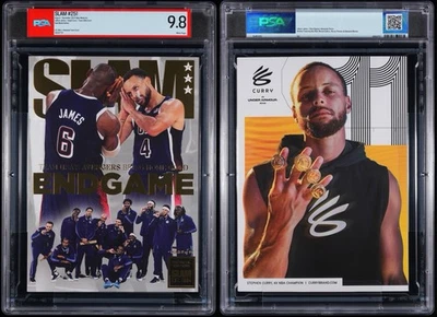 Revista Slam 2024 #251 EE. UU. Baloncesto para hombres METAL DORADO/94 Lebron Curry PSA 9,8 Foto 1 de 4