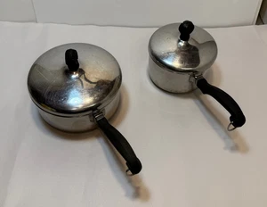 Set of 2 Vintage Farberware 1 Qt & 1-1/2 Qt Stainless Steel Saucepans Pots - Picture 1 of 9
