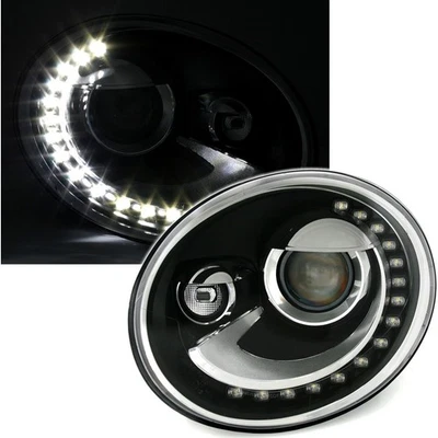 Per VW Beetle 5C 2011- Fari EAGLE EYES LED Con Luce Diurna Sinistro + Destro - Immagine 1 di 4