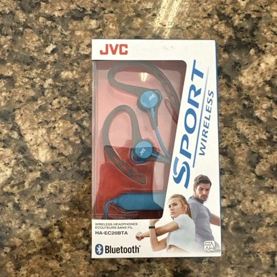 JVC HA-EC20BT-A Sport Bluetooth Wireless Headphones Blue Brand New Sealed - Image 1 of 2