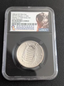 2019-S Proof 50c Apollo 11 50th Ann. Half Dollar NGC PF70UC ASF ER Label - Picture 1 of 4