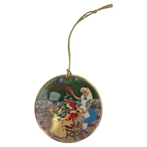 1996 Alice im Wunderland Weihnachten Disney Grolier Porzellan Scheibe Ornament  - Bild 1 von 2