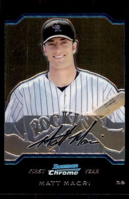 2004 BOWMAN CHROME MATT MACRI COLORADO ROCKIES #BDP58 - Image 1 of 2