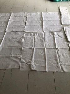 8 Vintage Linen Napkin Set Flower Pattern White 19” Square - Picture 1 of 4