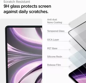 For MacBook Air 13" 2025 M4 M3 M2 Screen Protector SPIGEN Slim 9H Tempered Glass - Picture 1 of 15