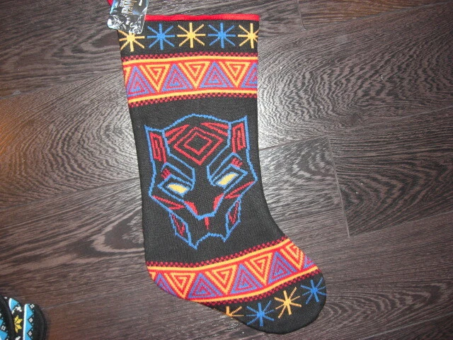 NUEVO MARVEL AVENGERS PANTERA NEGRA Navidad Medias grandes punto Foto 1 de 1