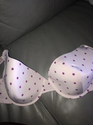 Sujetador a lunares Sears morado y blanco para mujer talla 44DD, nuevo sin etiquetas Foto 1 de 4