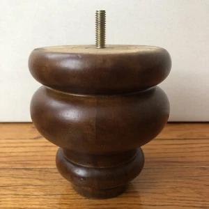 Solid wood Turned Bun Sofa Couch Furniture Leg Feet 4" Legs mahogany walnut 4.25 - Picture 1 of 5