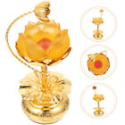  Butter Lamp Base Buddha Hall Candlestick Lotus Holders Glass