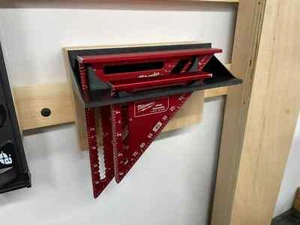 Wall Mount for Milwaukee 7" Rafter Square & 4-1/2" Trim Square – Secure Storage - Picture 1 of 2