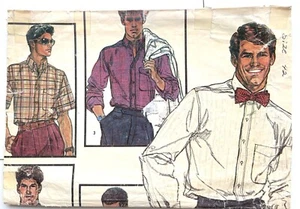 Camisa de hombre Simplicity años 80 sin sobre patrón 7015 talla 42 SIN CORTAR - Imagen 1 de 2