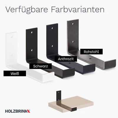 HOLZBRINK® Supporto Per Mensola Angolo In Acciaio Industriale - Immagine 1 di 4