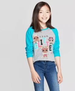 Girls' L.O.L. Surprise! Team Glitter Long Sleeve Raglan T Shirt NWT Free Ship! - Picture 1 of 4