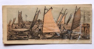 Rare Antique Sailboat Print Boston Harbor Race Advertising Yacht Cloth Shuman - Picture 1 of 7
