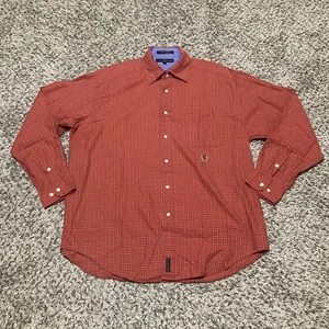 Tommy Hilfiger Herren Hemd mit Knopfleiste Größe L Langarm orange kariert - Bild 1 von 5