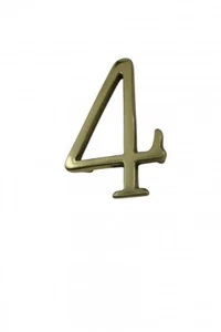 Bright Solid Brass 3" Address House Number '4' Pin Mount | Renovator's Supply - Picture 1 of 1