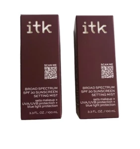 SET OF 2 ITK In The Know Broad Spectrum SPF 30 Sunscreen Setting Mist 3.3 oz - Picture 1 of 20