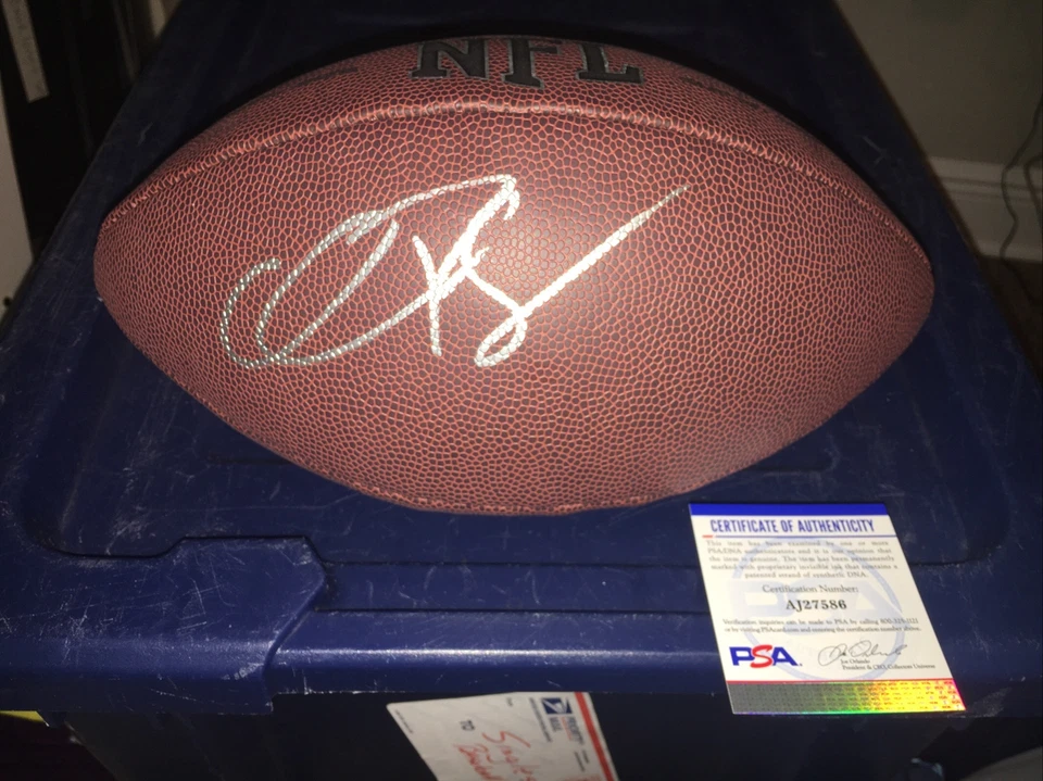 Chuck Pagano Colts Bears Signed Football PSA DNA - Image 1 of 1