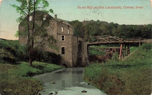 HARTS MILL OLD LANDMARK CLINTON IA IOWA VINTAGE POSTCARD 1909 042524 T - Picture 1 of 2