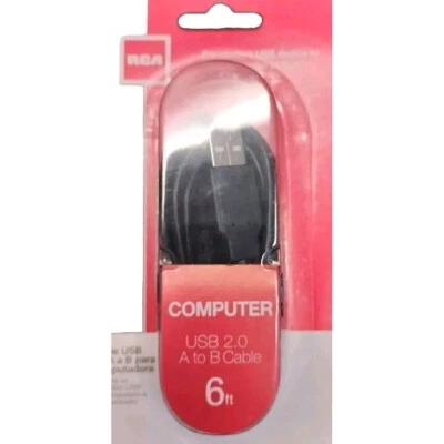 RCA Computer USB 2.0 A to B Cable 6-Feet (TPH520R) - Image 1 of 4