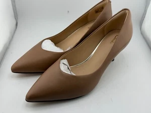 Clarks Violet55 Court Pump Heel Leather Womens Size 7.5 W tan brown - Picture 1 of 5