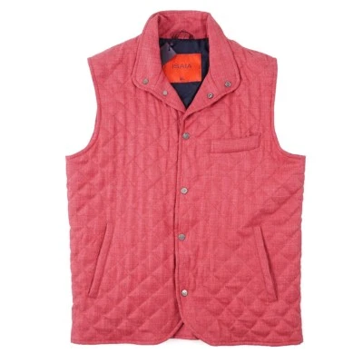Chaleco Isaia Rosa Acolchado 'Aqua Summertime' Lana-Seda-Lino M (UE 50) NUEVO CON ETIQUETAS Foto 1 de 4