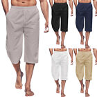 Mens 3/4 Length Shorts Summer Beach Elasticated Waist Casual Three Quarter Pants