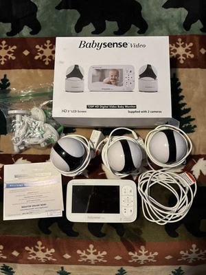 Monitor de bebé BabySense 720p HD 5" LCD incluye cámara extra Foto 1 de 2