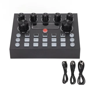 Sound Mixer Dual Channel Plug And Play USB Live Sound Card For PC Recording NEW - Afbeelding 1 van 12