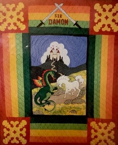 Kit trapunta vintage 1986 Better Homes & Gardens Book Club Dragon di Audrey Rye 72x90 - Foto 1 di 11