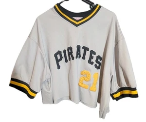 Mitchell & Ness Roberto Clemente Jersey Sz 54 Cut Hem Pirates VTG Streetwear MLB - Picture 1 of 8
